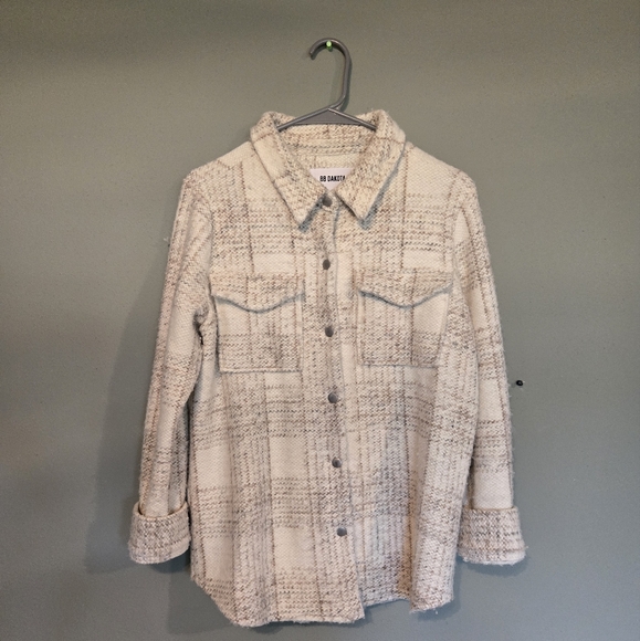 BB Dakota Cream Plaid Shacket - Picture 1 of 6
